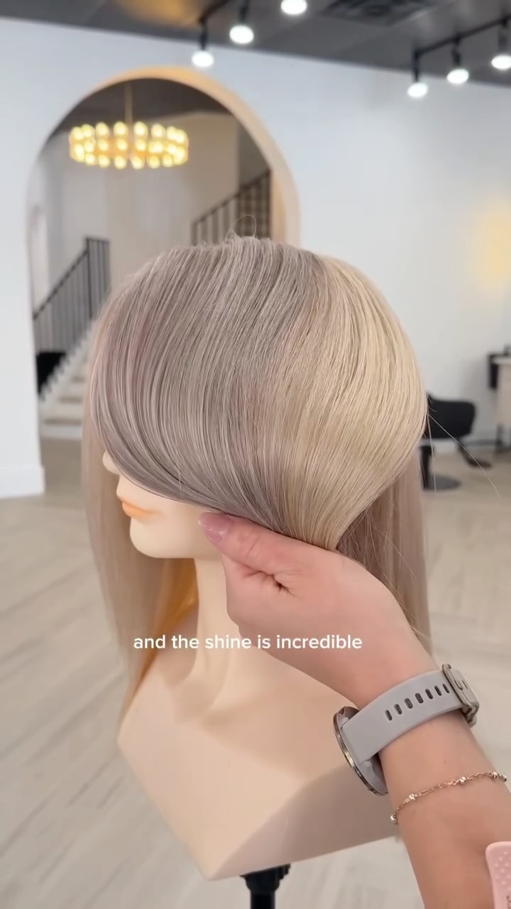 Instagram post by @hairbrained_official for Schwarzkopf Professional. Caption reads: Warm Vs. Cool with @lizhaven breaking in....