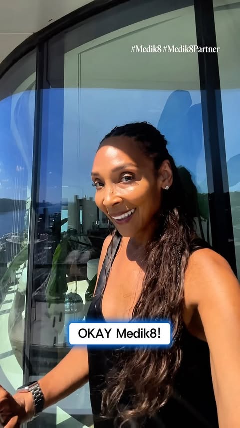 Instagram post by @salina_sincerely for Medik8. Caption reads: [...] in my peptide era. 😂 @officialmedik8 Liquid....