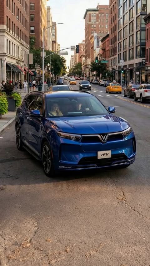 Instagram post by @phodaculture for VinFast Vietnam. Caption reads: Robot mode activated. Meet the VF 9. The SUV that....