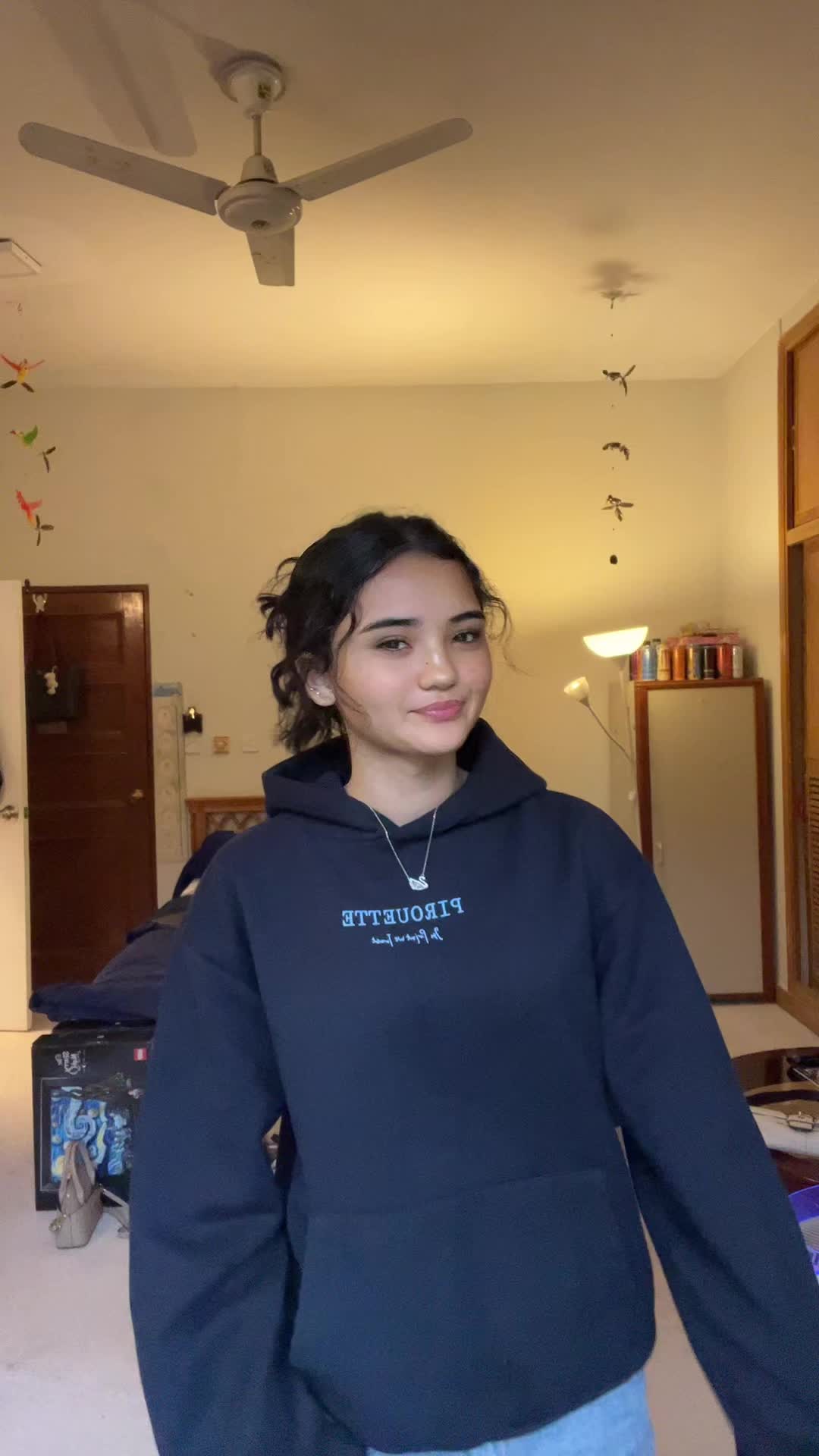 TikTok post by @kikishah for In Print We Trust. Caption reads: my special guest @ayzah !! hoodie from @In Print....