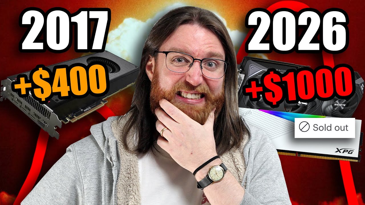 YouTube post by @DawidDoesTechStuff for Statista. Caption reads: RAM Is Just The Beginning: Why The 2026 Tech....