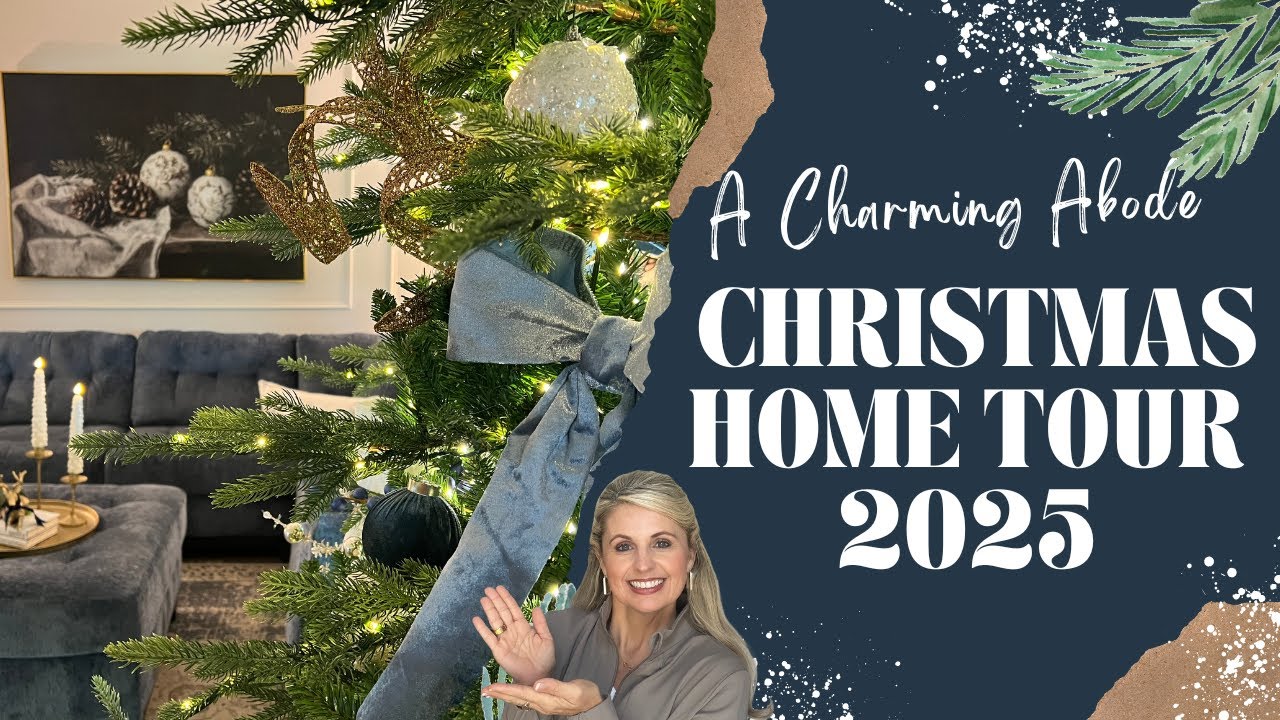 YouTube post by @ACharmingAbode for OSEA Malibu. Caption reads: CHRISTMAS HOME TOUR 2025.