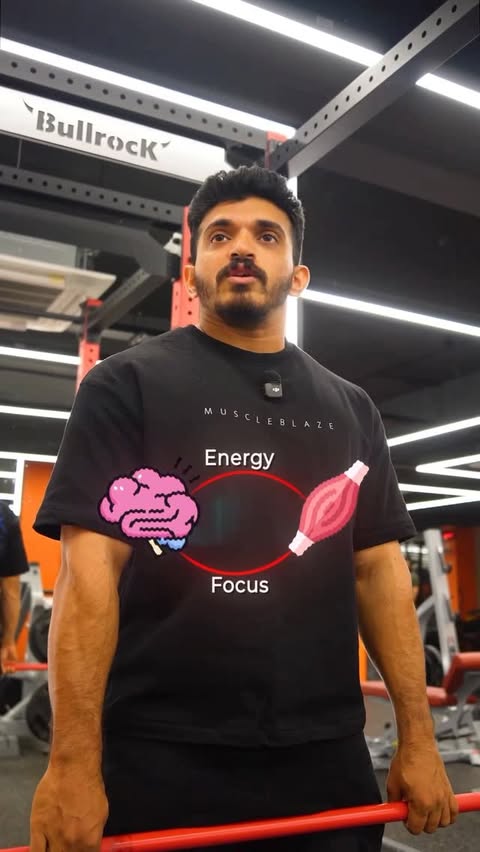 Instagram post by @j_p_lifts for MuscleBlaze. Caption reads: Fuel the grind with MuscleBlaze WrathX – Natty....