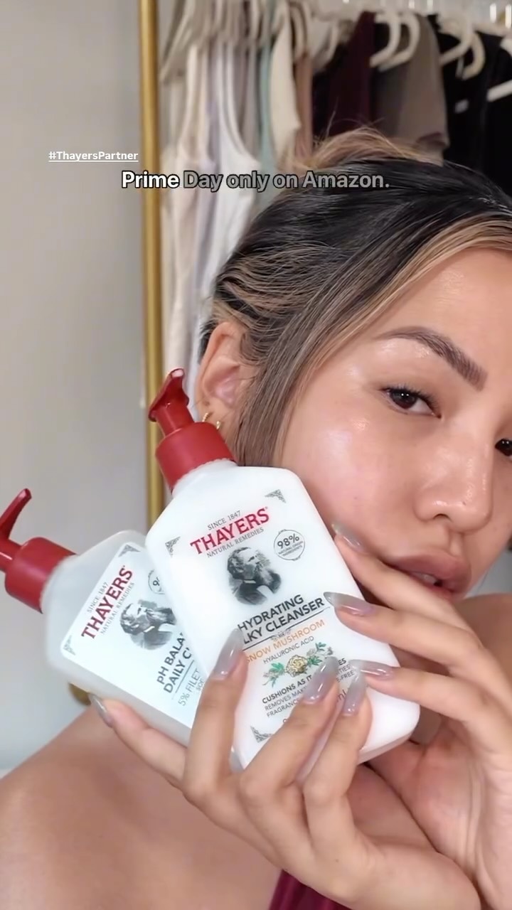 Instagram post by @saaammage for Thayers. Caption reads: Skincare steals are here — @Thayers is up to 30%....