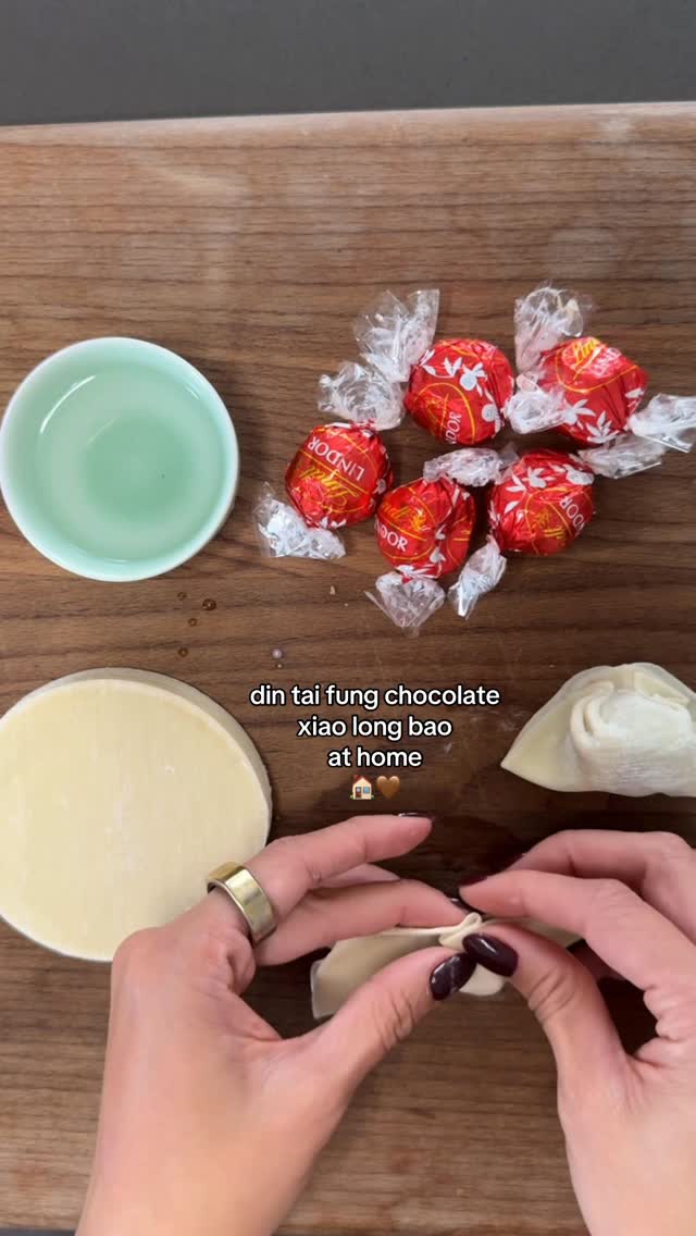 Instagram post by @__jasminenguyen for Lindt. Caption reads: we have din tai fung at home 🙂‍↕️🏠🤎

use....