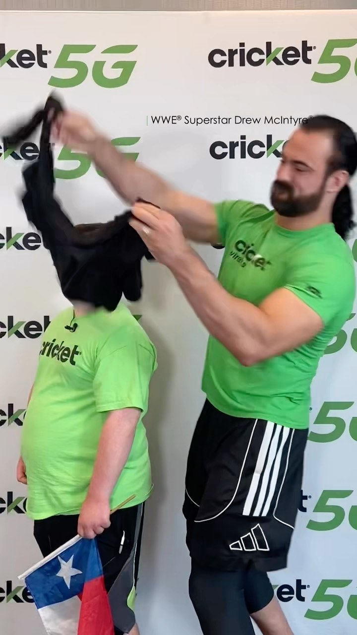 Instagram post by @dmcintyrewwe for CricketWireless. Caption reads: This little moment between @bakerbanter and me?....
