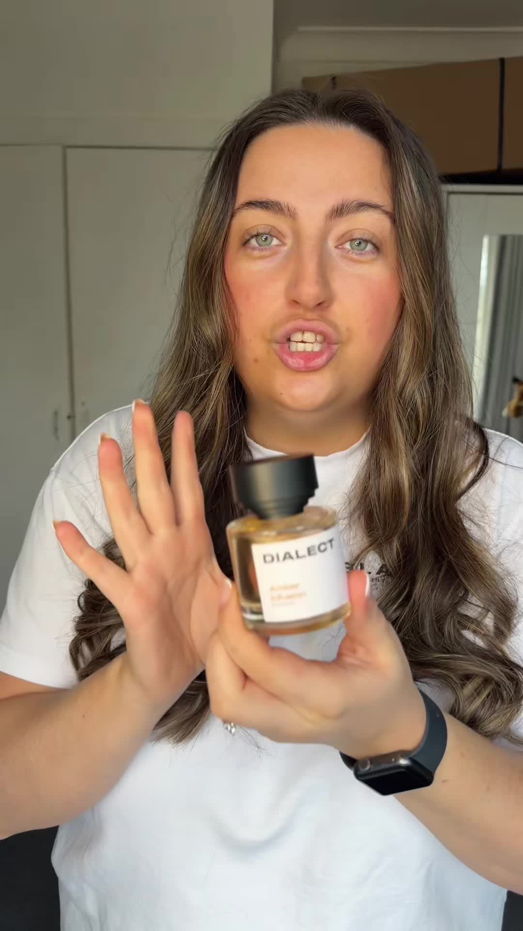TikTok post by @amandagra97 for Dialect Södertälje. Caption reads: Hands down my favourite perfume 😍 @DIALECT....