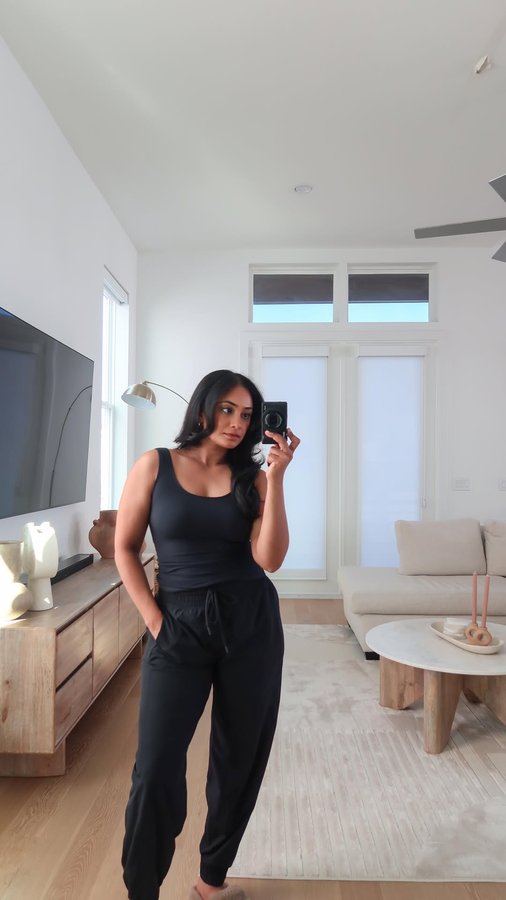 Instagram post by @bijpatel for Bare Necessities. Caption reads: [...] days off, I am lounging in Padma by Bare....