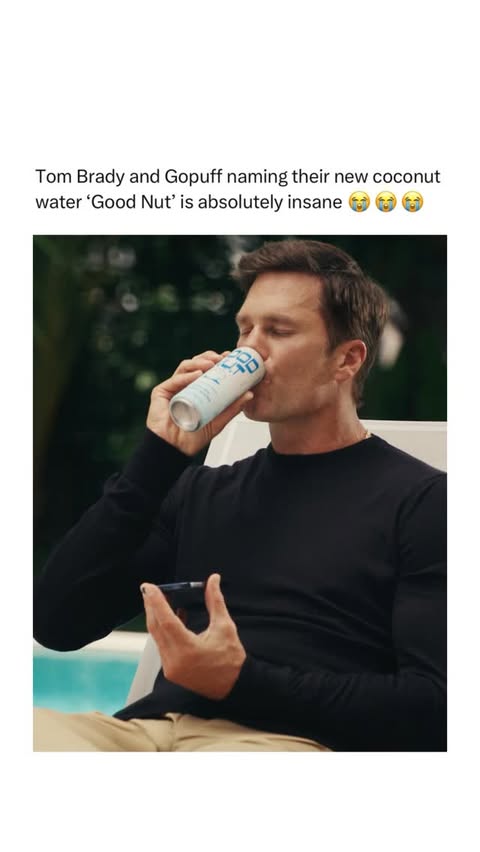 Instagram post by @footballnews for Gopuff. Caption reads: Tom Brady wants you to try his Good Nut @gopuff....