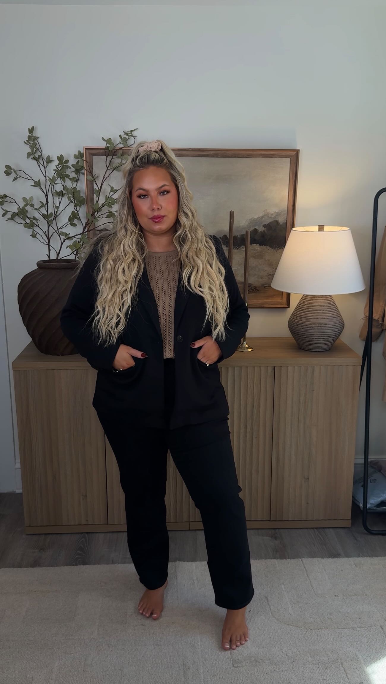 Instagram post by @giannabieros for Lane Bryant. Caption reads: Layering with confidence this fall thanks to....