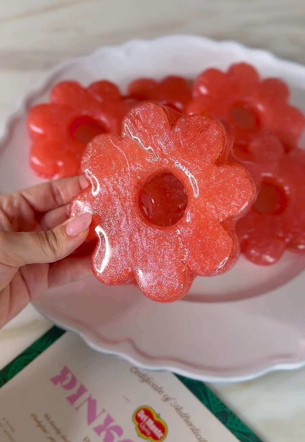 TikTok post by @fivefootfeminine for Del Monte. Caption reads: Impress your guests this Easter with Candied @Del....