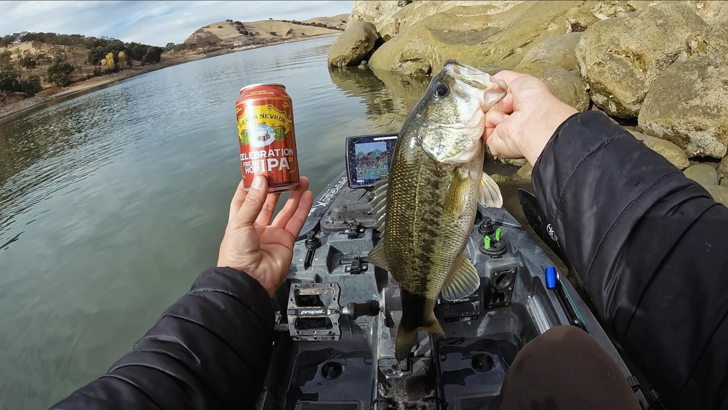 Instagram post by @gregblanchard17 for Sierra Nevada Brewing Co.. Caption reads: Celebrating good friends, fishing and....