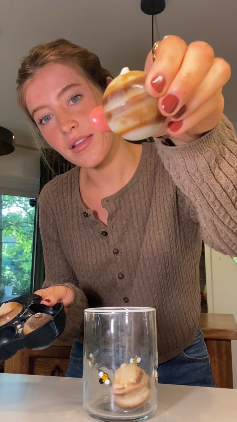 Instagram post by @katedavidsun for RYZE SUPERFOODS. Caption reads: A salted honey & banana milk brew with nutritional....