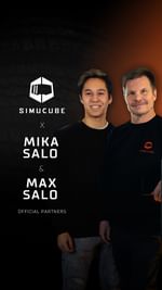 Instagram post by @mikasaloofficial for SIMUCUBE. Caption reads: Simucube X @mikasaloofficial and [...].