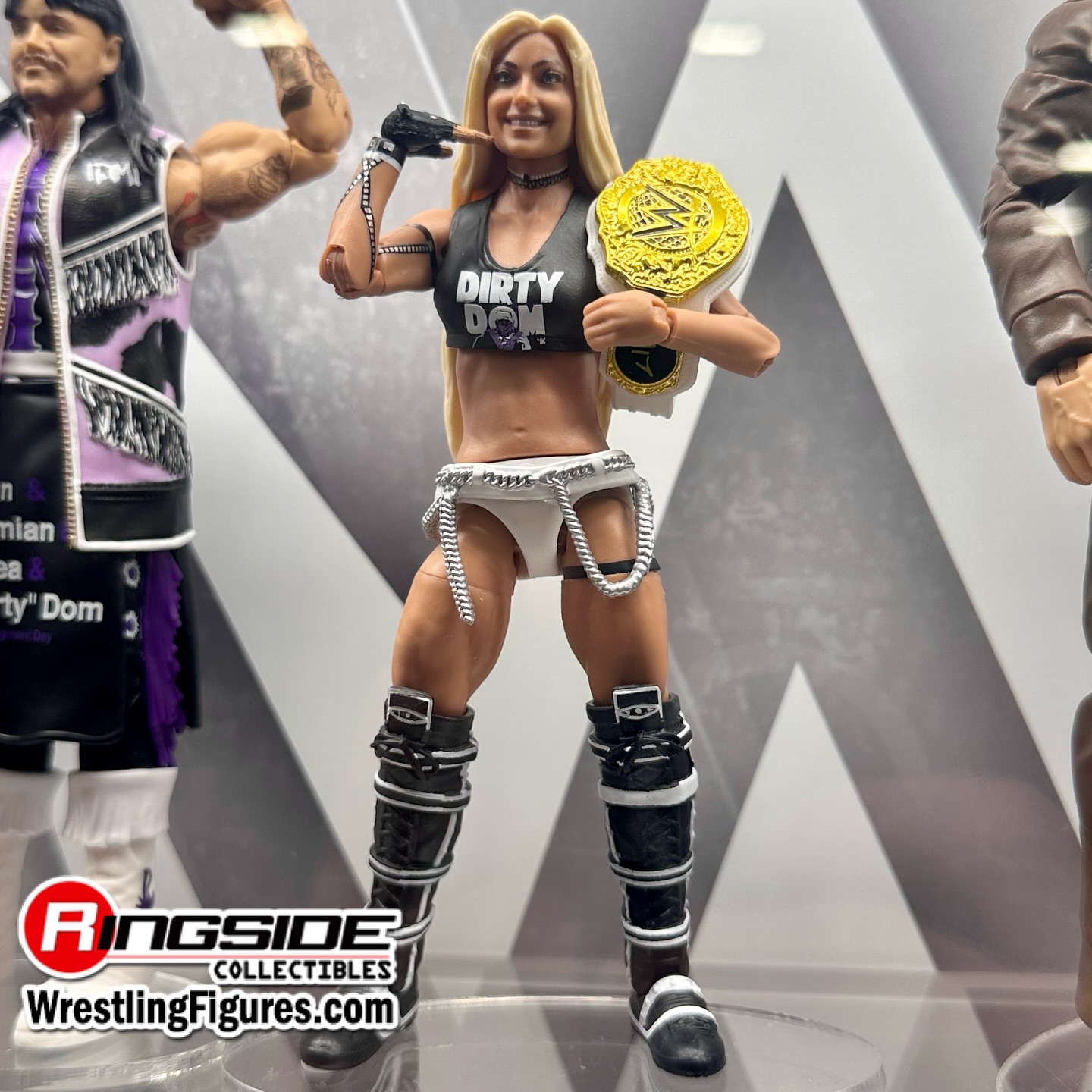 Instagram post by @yaonlylivvonce for Mattel. Caption reads: Liv Morgan @Mattel @WWE Elite 119 on display at....