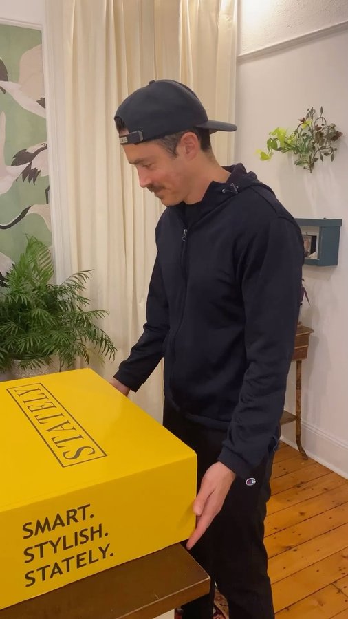 Instagram post by @whodougsmith for Stately. Caption reads: Are your outfits feeling outdated? Stately will....