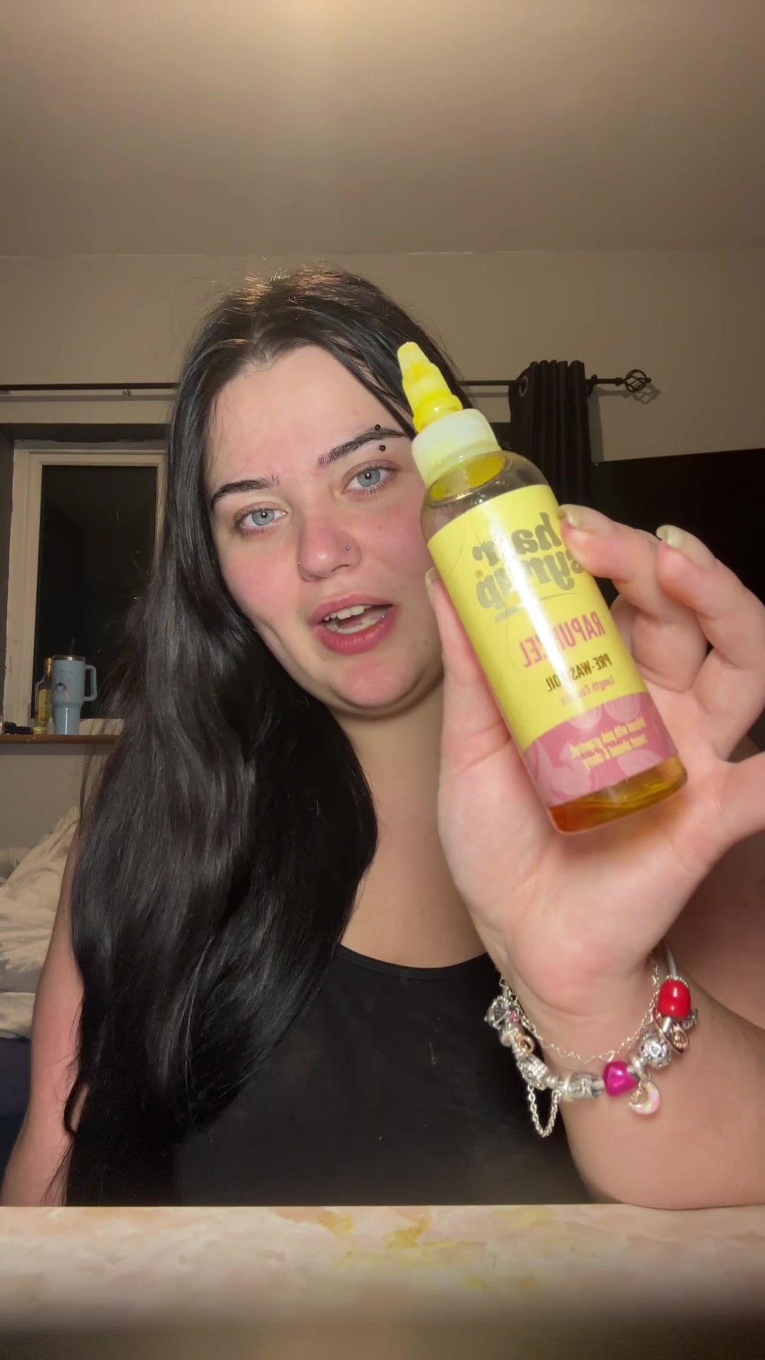 TikTok post by @tara_the_turtle_123 for Hair Syrup. Caption reads: @hairsyrup #fyp #fypp #foruyou #haircare....