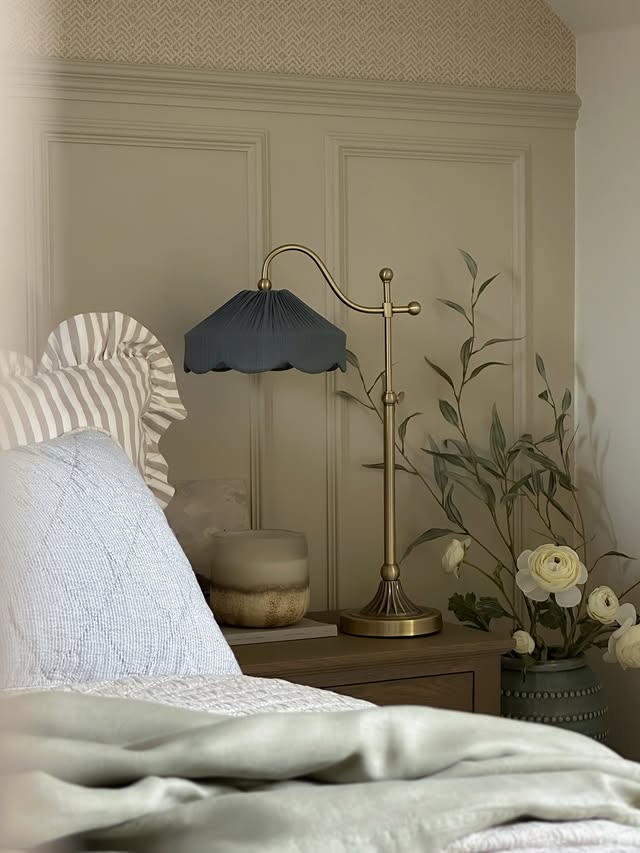 Instagram post by @thepavlouhome for The Cotswold Company. Caption reads: The pretty M&S lamps are officially staying! I....