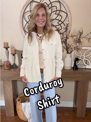 TikTok post by @stacieburnett for Imily Bela Official. Caption reads: How cute is this corduroy shirt from @Imily Bela....