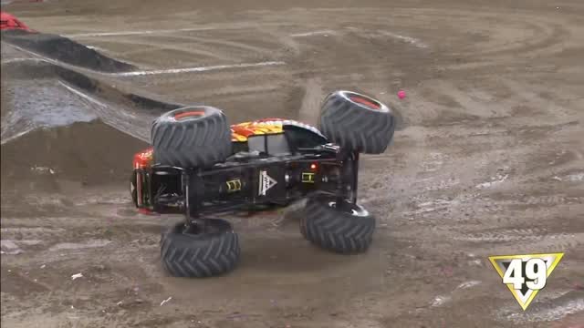 Instagram post by @armando_castro for Monster Jam. Caption reads: 🤯 @armando_castro 

He leads freestyle so far!....