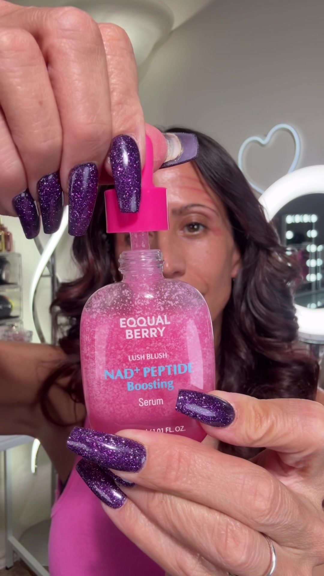 TikTok post by @makeupbysharonjoy for EQQUALBERRY. Caption reads: [...] youthful looking skin, then check out....