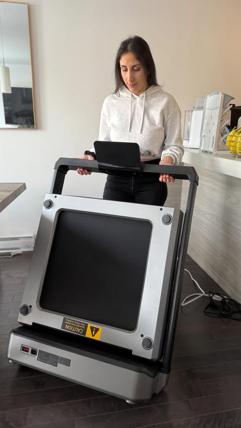 Instagram post by @justmarkarita for WalkingPad. Caption reads: He talked the talk, now he walks the walk. Thanks....