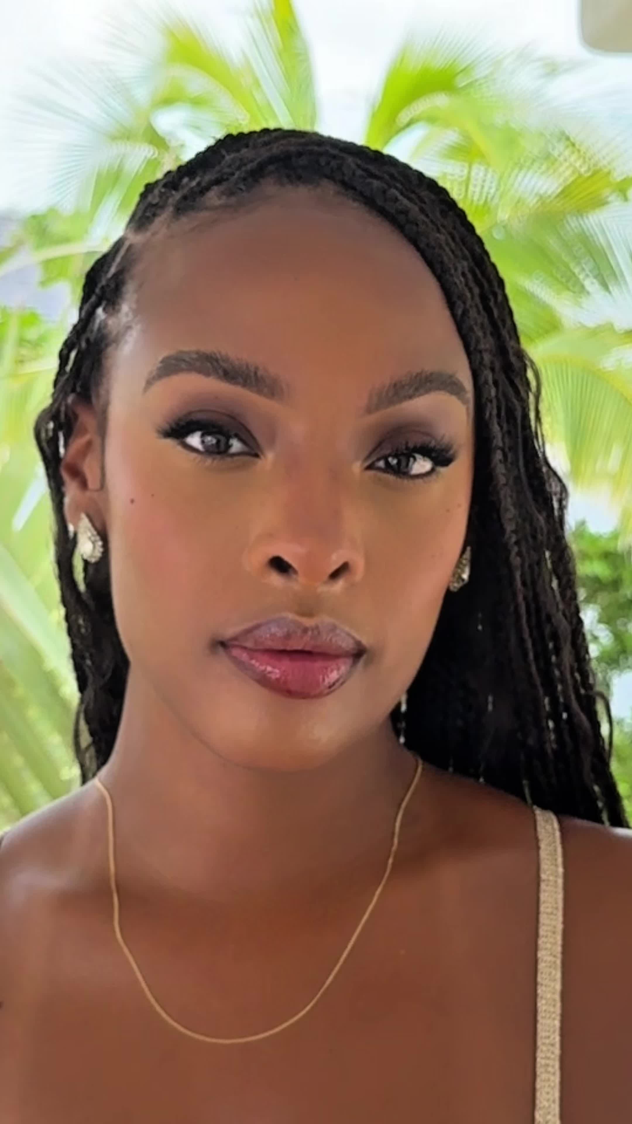 TikTok post by @angeliqueafoff for Meshki. Caption reads: [...] ?🤍 Beautiful 🇸🇽 Saint-Martin 🤍🌴 @Meshki....