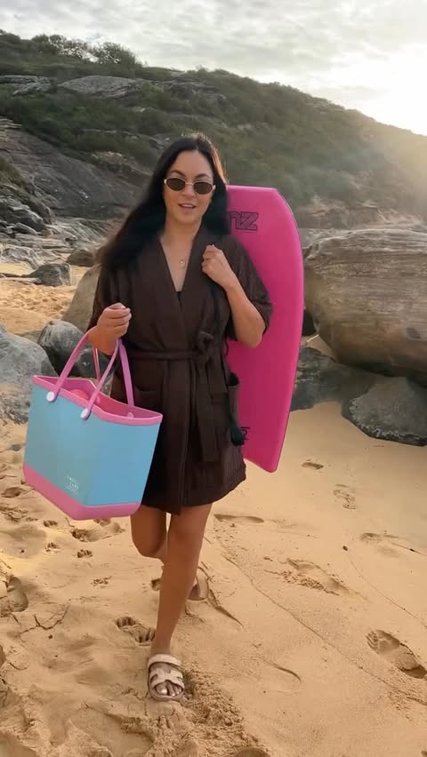 Instagram post by @gemma_peanut for Nimble Activewear. Caption reads: [...] robe, what are you doing? Enter....