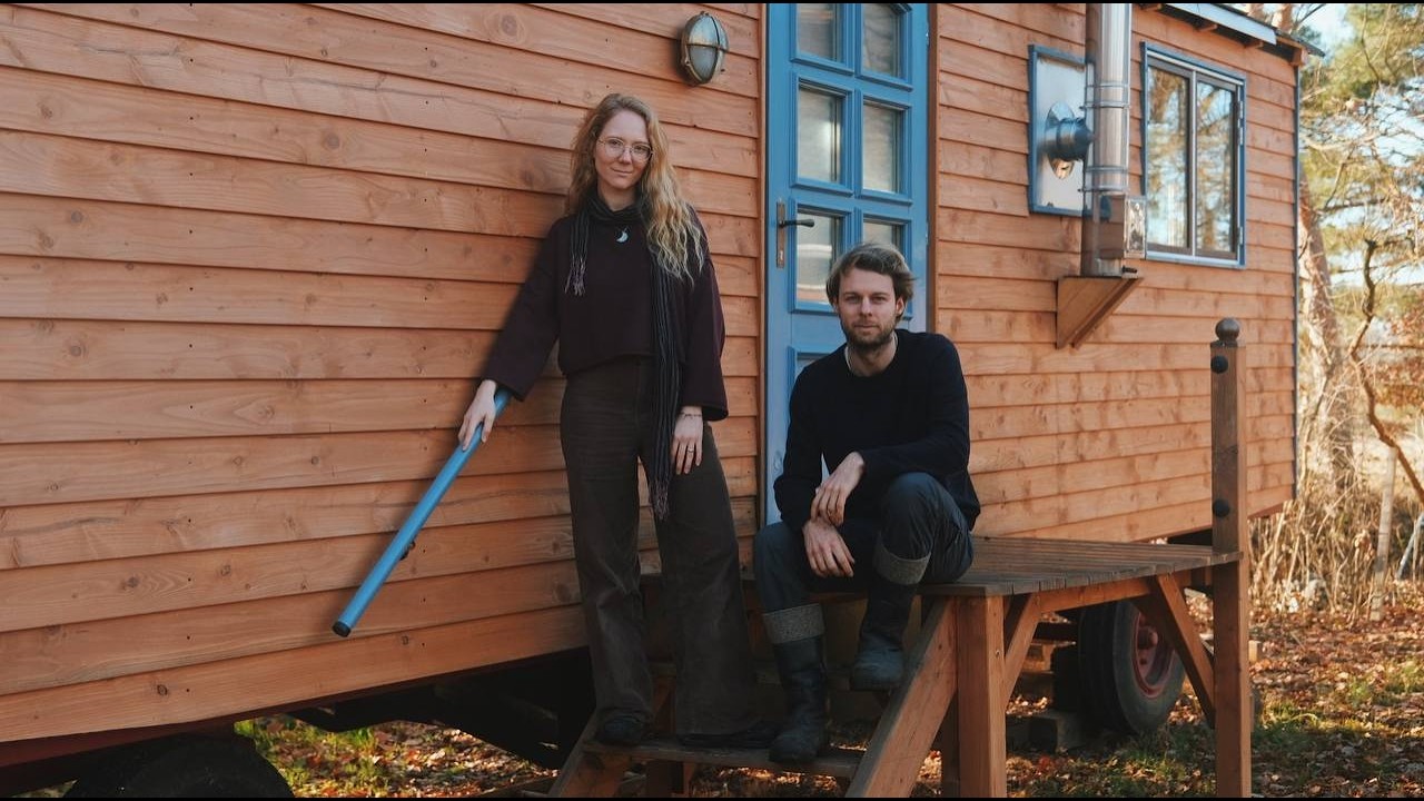 YouTube post by @rosagold for EcoFlow. Caption reads: DIY Tiny House: Let's build a construction trailer.