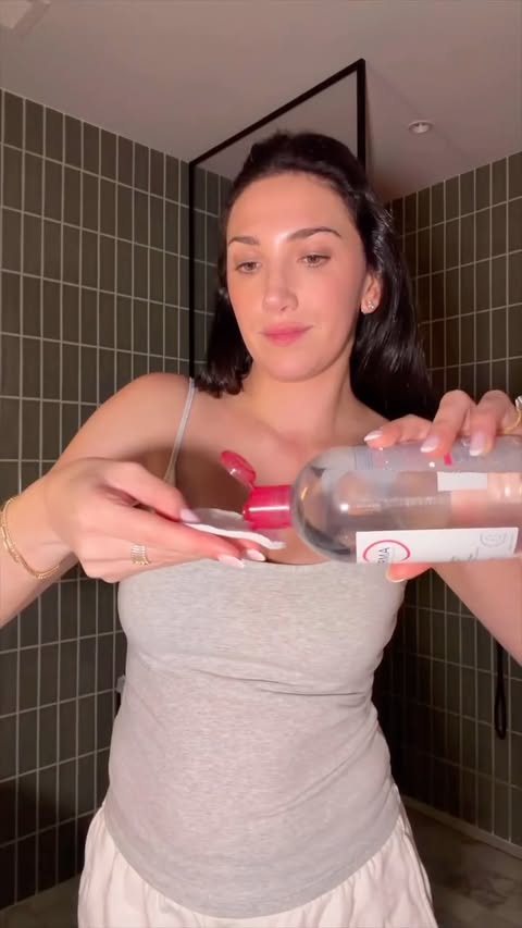 Instagram post by @brookemiccio for Bioderma. Caption reads: [...] VERY seriously and cleansing with....