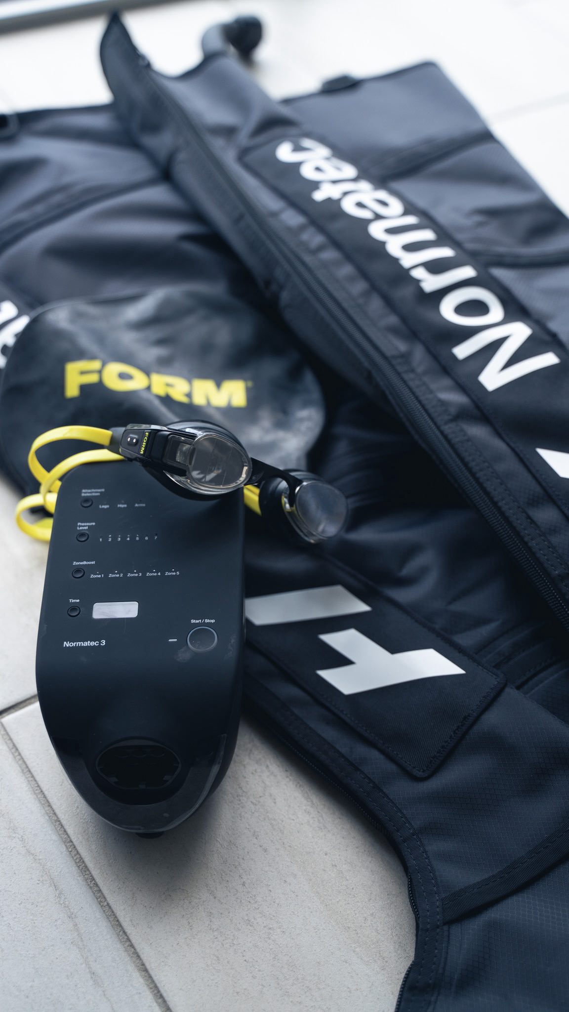 Instagram post by @scottbrits for Hyperice. Caption reads: Swimming 🏊‍♂️ isnt my sport, it’s not my super....