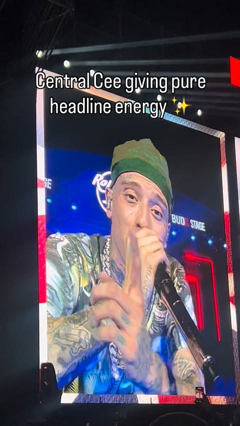 Instagram post by @virginia_dsz for Rolling Loud. Caption reads: Central Cee lit up Rolling Loud 🔥🔥 @centralcee....