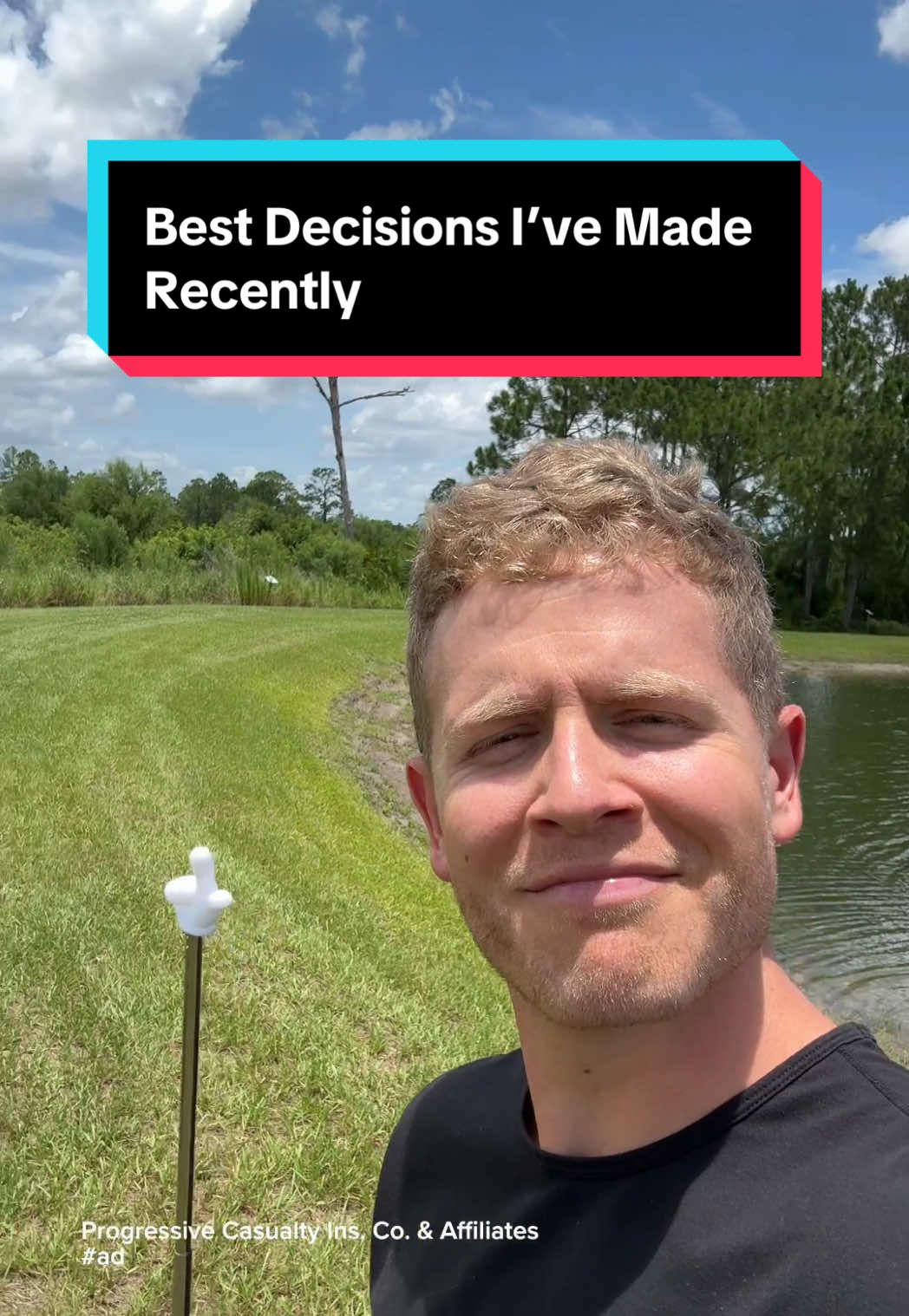 TikTok post by @thedashleys for Progressive. Caption reads: [...] life lessons along the way 🐊 @Progressive.