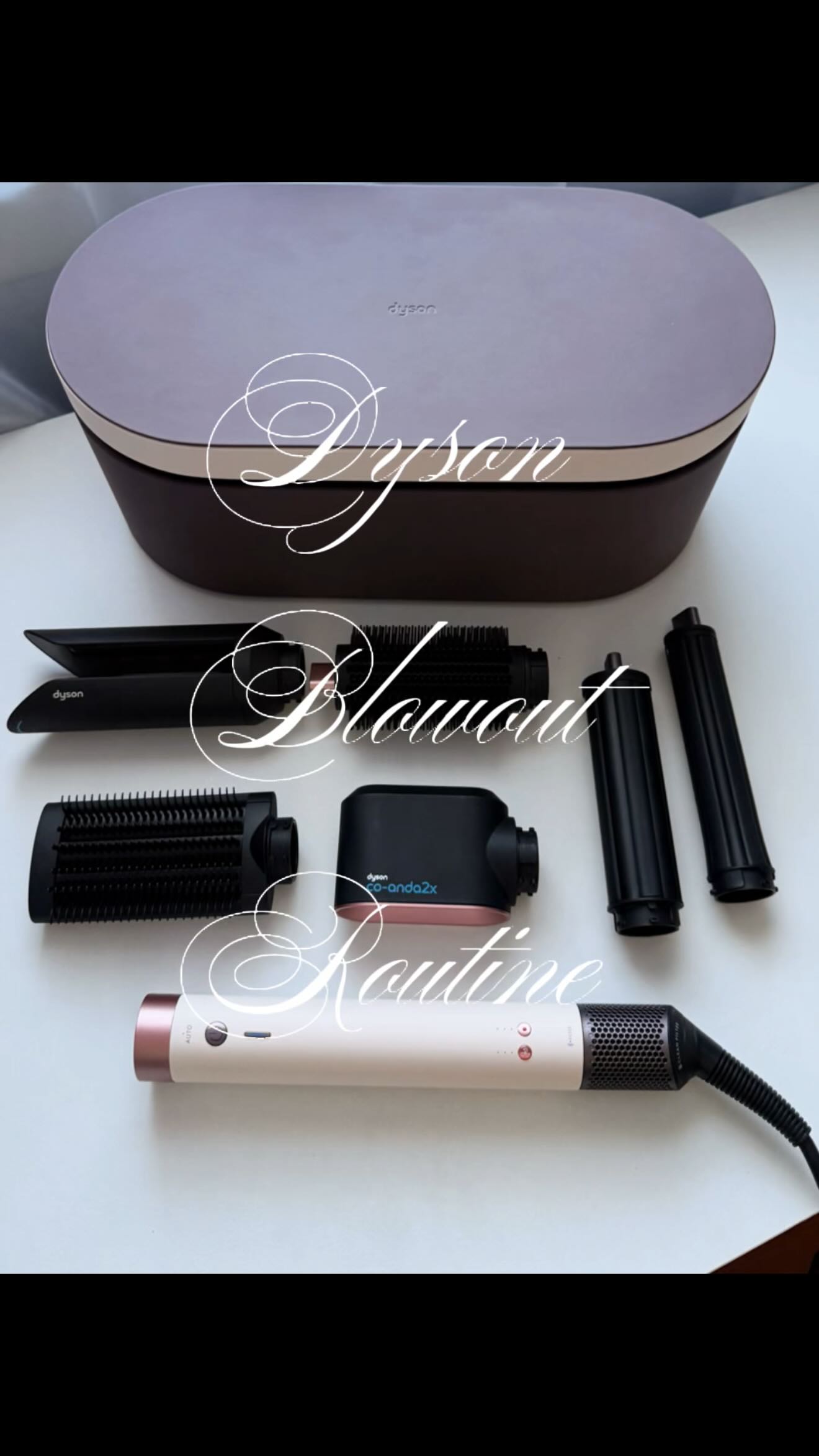 Instagram post by @safiie.bulhak for Dyson. Caption reads: was finally able to try out and do shiny Dyson....