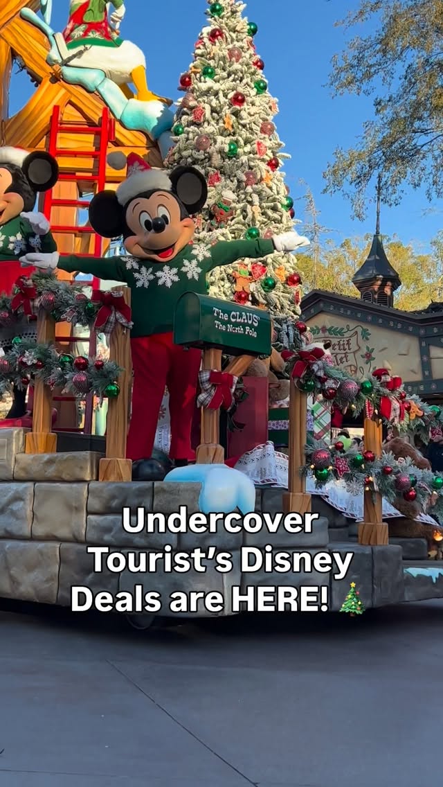 Instagram post by @letstraveltalk for Undercover Tourist. Caption reads: ✨🎄 Black Friday savings + Disney Christmas....