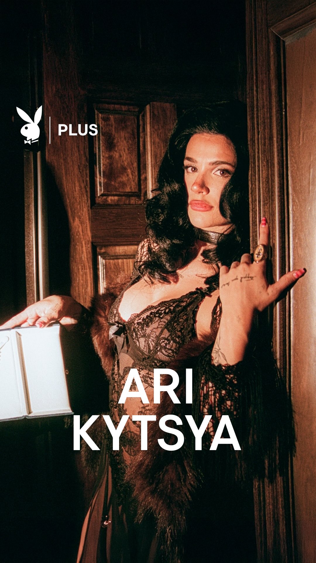 Instagram post by @arikytsya for Playboy. Caption reads: Coming soon @officialplayboyplus 🤭🖤

Produced by....