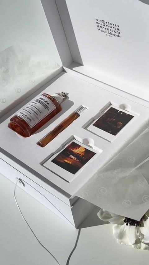 Instagram post by @lady_aleksa for Maison Margiela Fragrances. Caption reads: One of the best gifts for the holidays is cozy By....