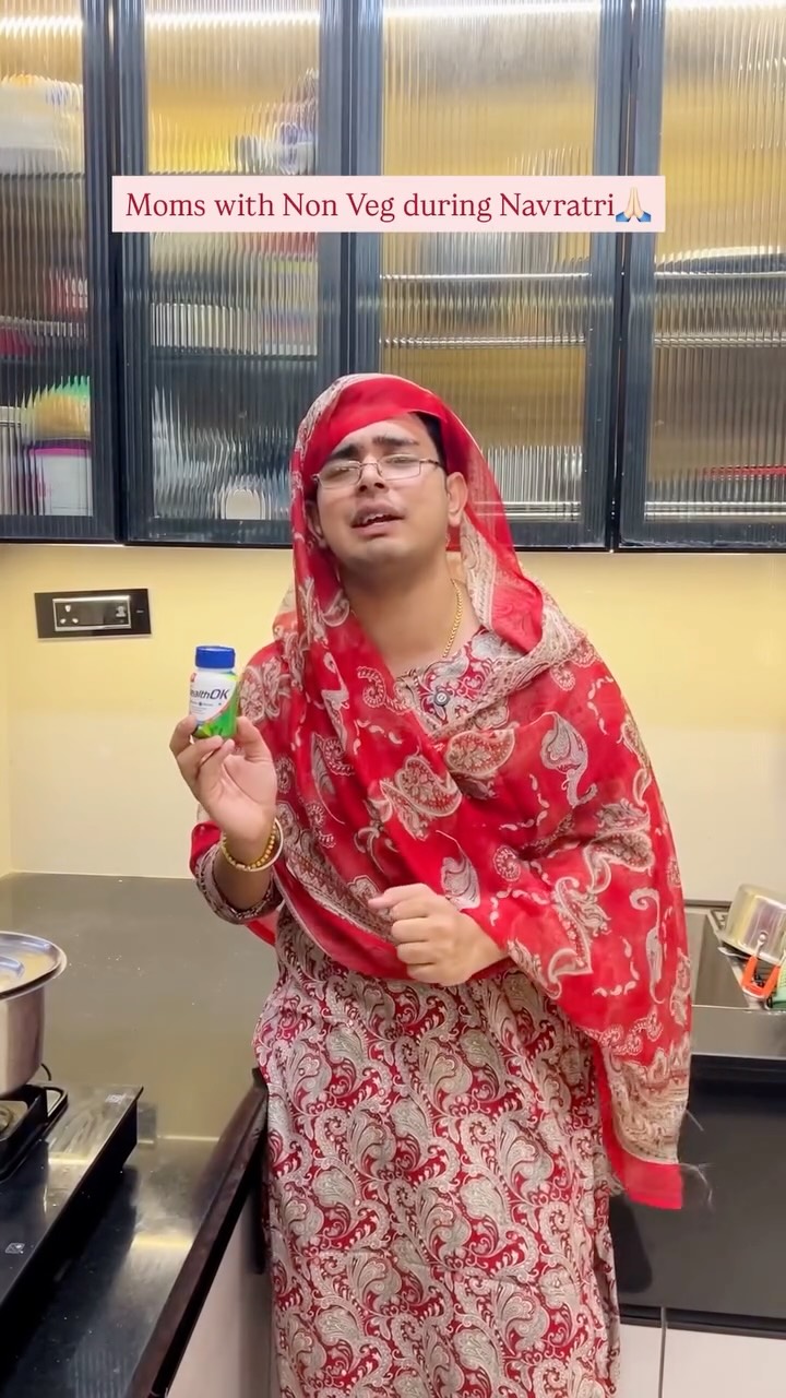 Instagram post by @koushal_monga for HealthOK Tablets. Caption reads: Mummy ko toh serial mai hona chaiye tha🙂😂 . . .....