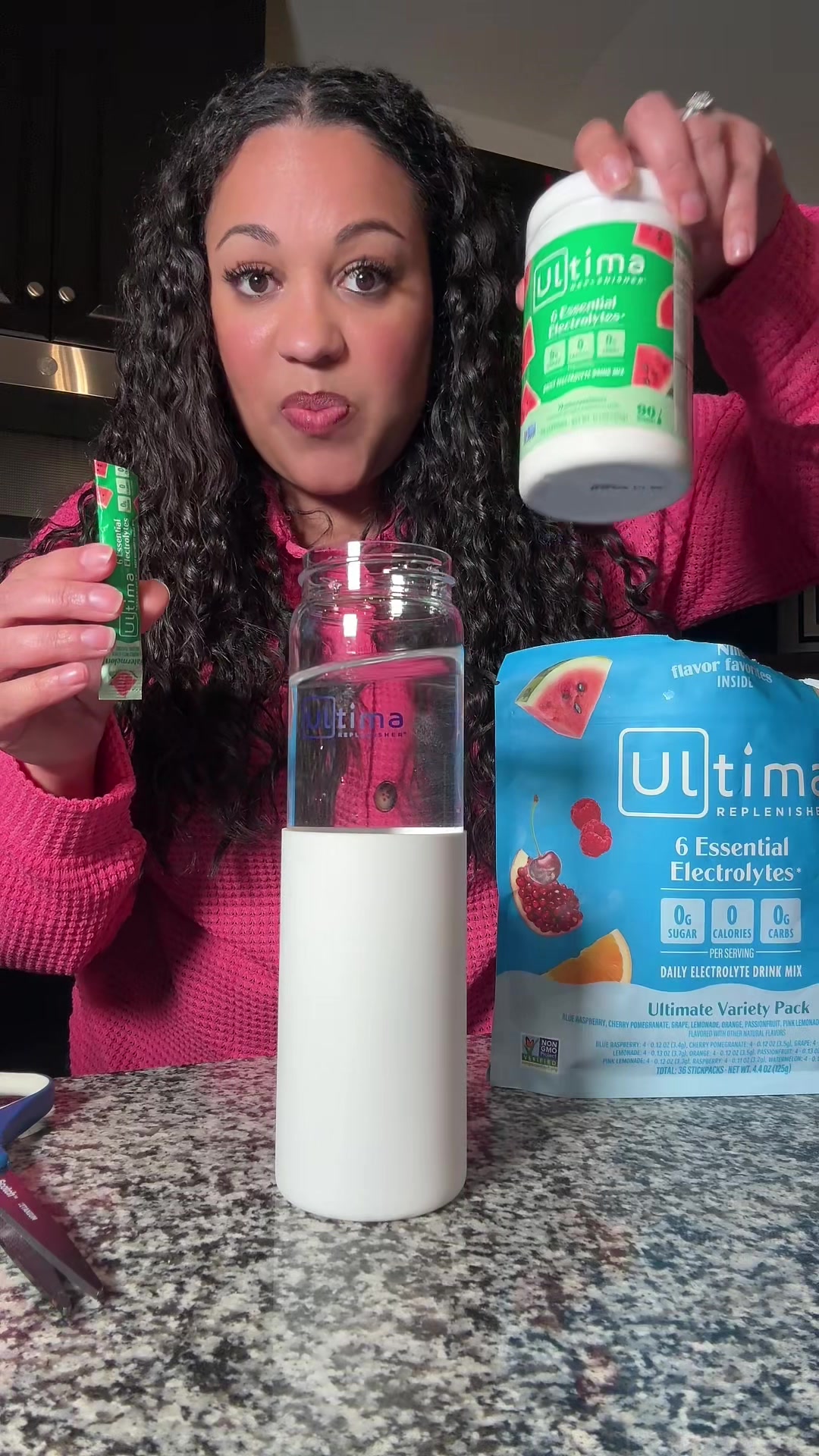 TikTok post by @abbyexplainsitall for Ultima Replenisher. Caption reads: #ad How do you do it…this is how! @Ultima....