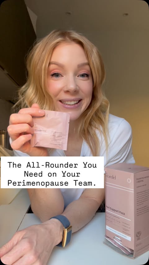 Instagram post by @whatthemenopause for Perelel. Caption reads: Perimenopause doesn’t come with a manual, but this....