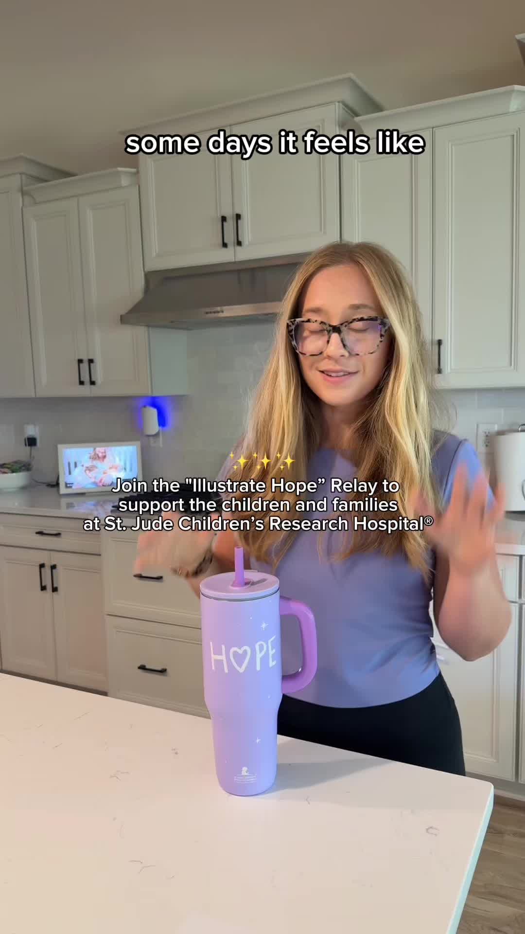 TikTok post by @thatcomfymom for Zak. Caption reads: [...] kids and families at @St. Jude 💜  #ad  @zak....