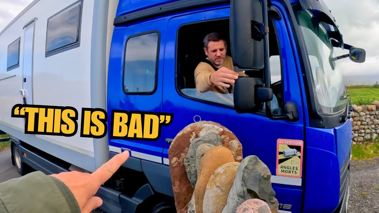 YouTube post by @Touringwiththekids for JustGiving. Caption reads: MAJOR FAIL in Rural Cumbria Leads to an Unexpected....