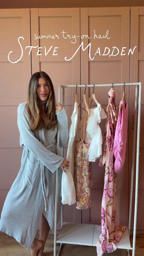 Instagram post by @hannnnahadams for Steve Madden. Caption reads: A little @stevemadden try-on haul! All of these....