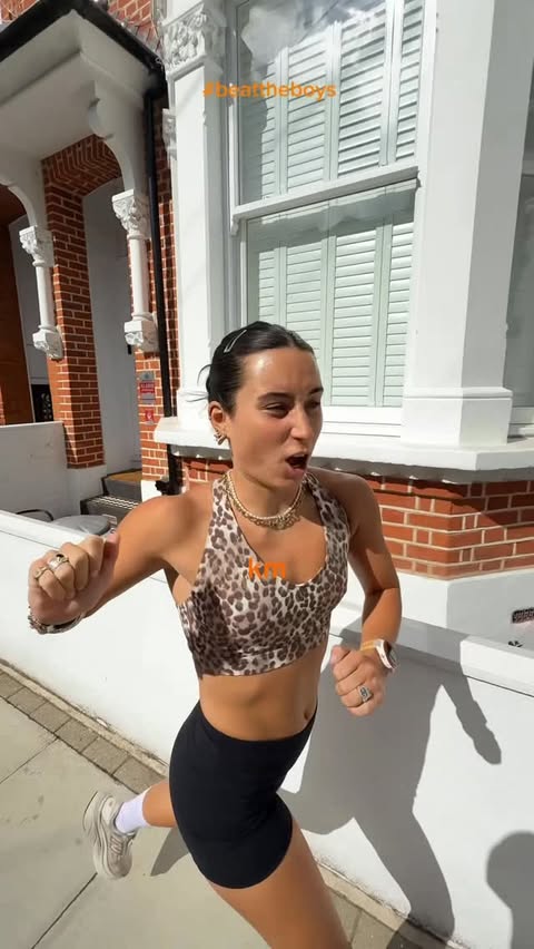 Instagram post by @marymccarths for Sweaty Betty. Caption reads: [...] since my stress fracture!! powered by....