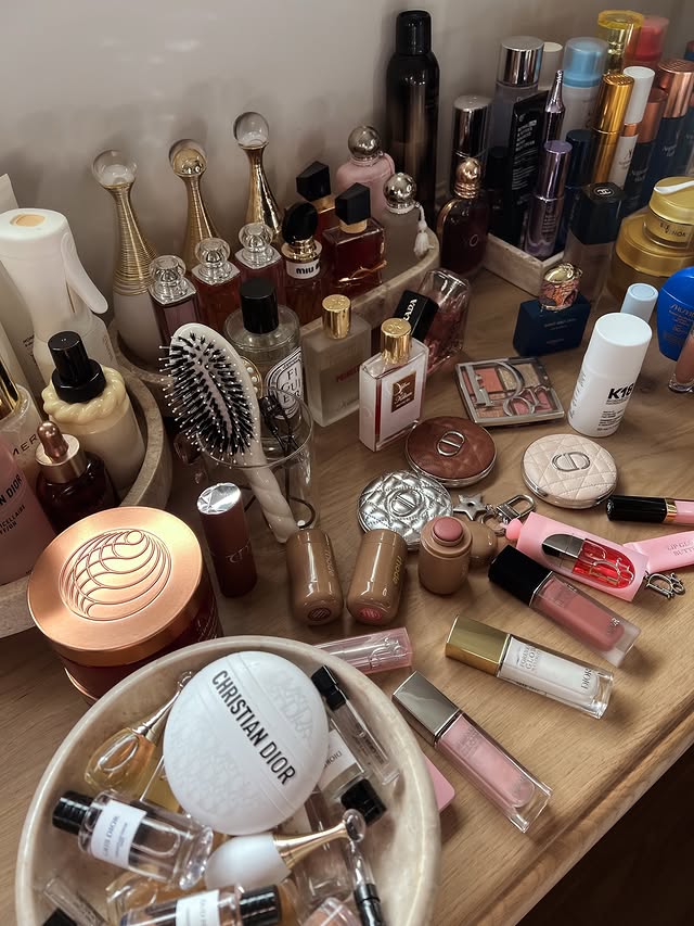 Instagram post by @shes_lj_ for Selfridges. Caption reads: I swatched all my bronzers and blushes 🤎 Only....