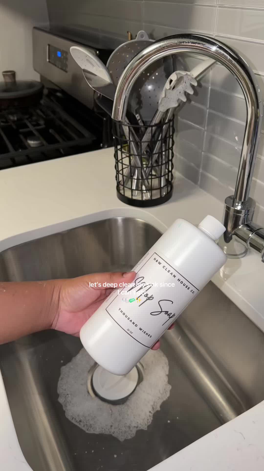 TikTok post by @cleaningwithlovetok for H&W Bath Haus. Caption reads: [...] it to clean my whole house 🏡 🤭✨ @H&W Bath....