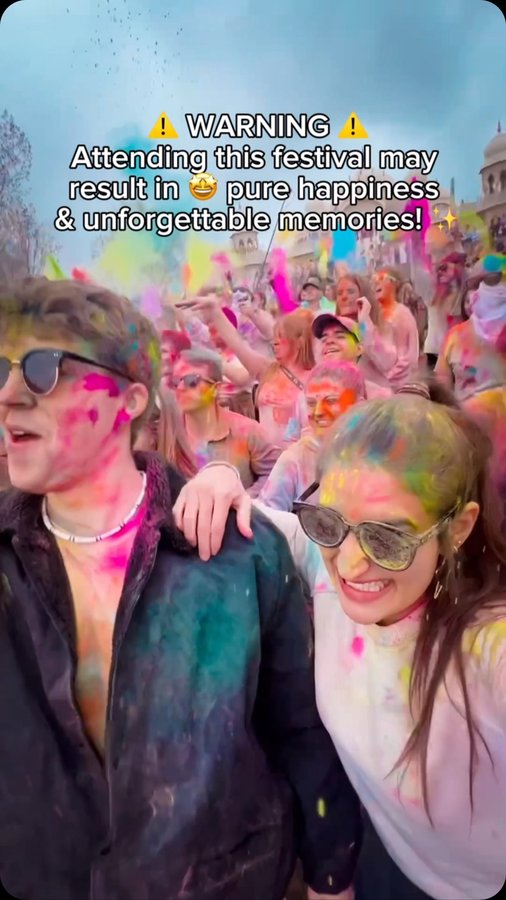 Instagram post by @utahfamilyfaves for Visit Utah. Caption reads: 🌈✨ Experience the BIGGEST Color Festival in the....