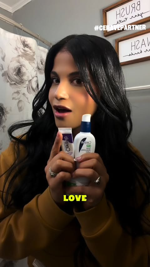 Instagram post by @katherinejmnez_ for CeraVe. Caption reads: #ceravepartner #ceravepmlotion My night routine....