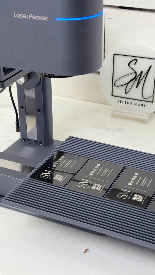 Instagram post by @selenamariellc for LaserPecker. Caption reads: [...] you even speak ⚡️

Engraved with the....