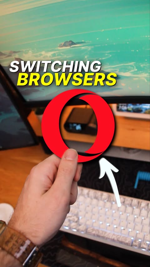 Instagram post by @positivepressureos for Opera. Caption reads: [...] to switch your web browser, let’s see if....